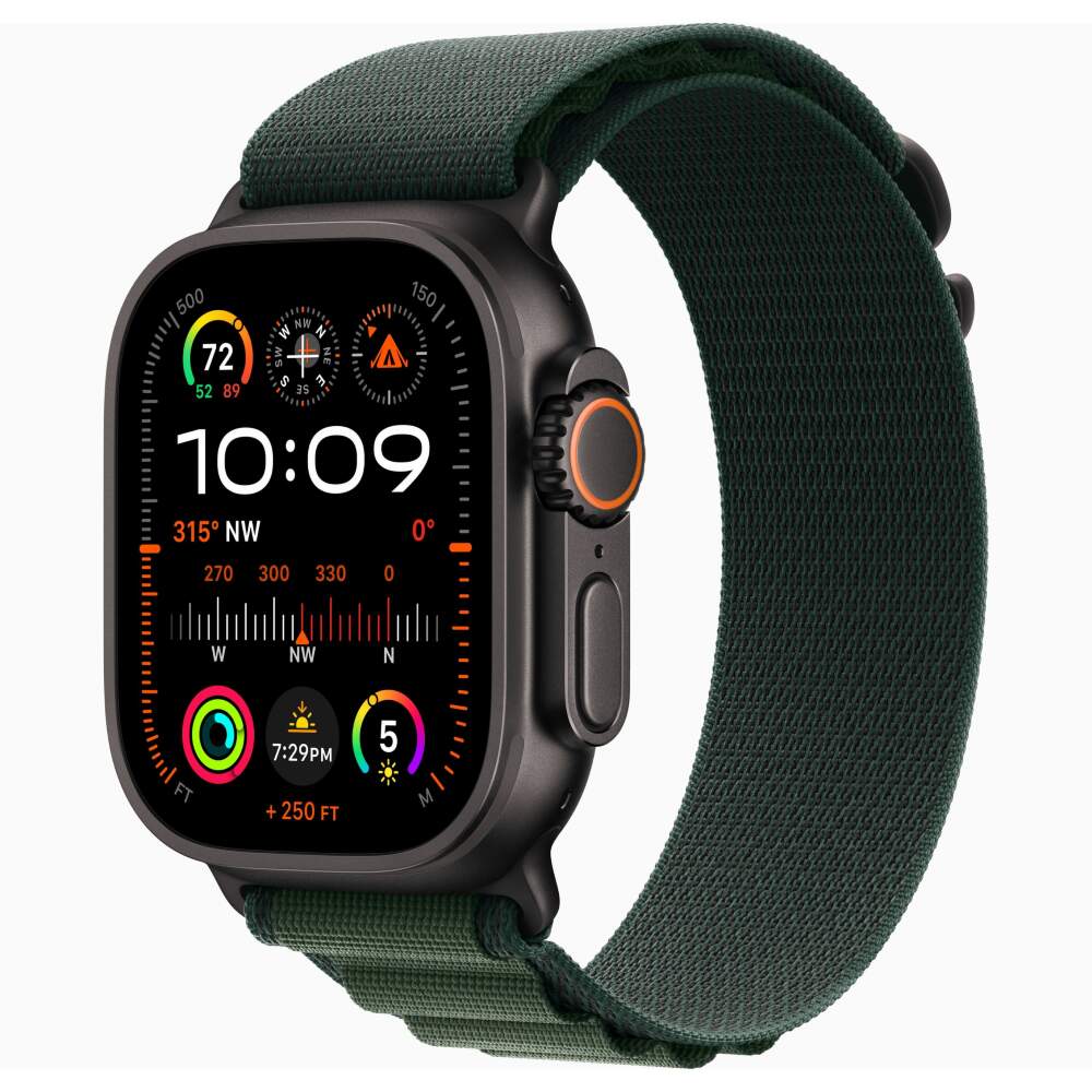 Apple Watch Ultra 2 49 Black Ti Dark Green Alpine Loop M